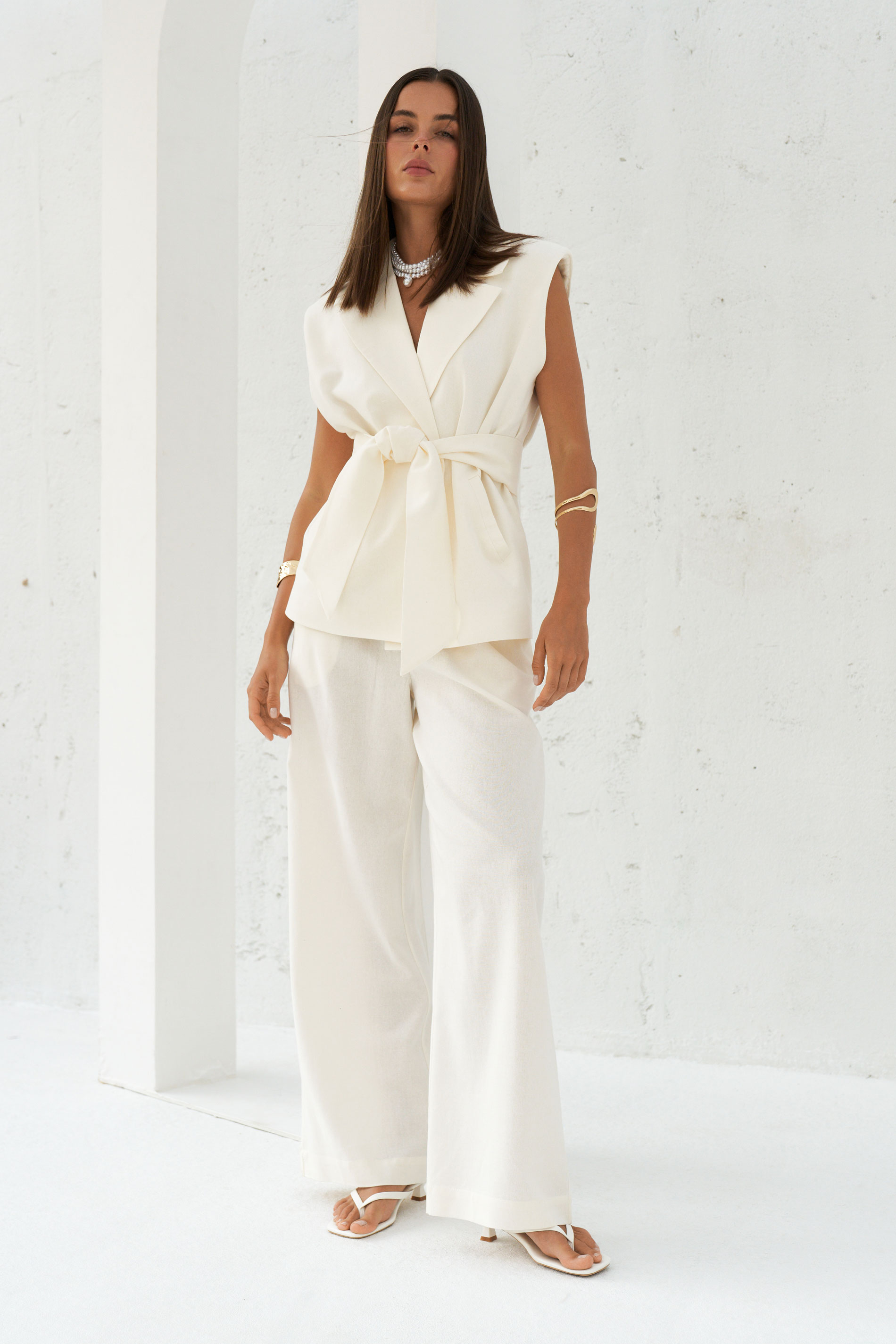 Жилет oversize изо льна BL63921